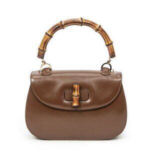 Gucci Vintage Flap Top Handle Beige Calfskin Leather